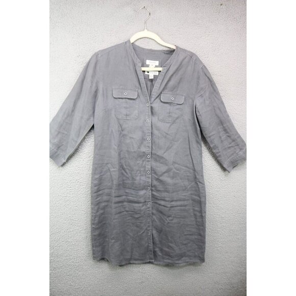 Malvin I Love Linen Button Up Shirt Dress-Size Small (6)-100% Linen-Lagenlook - Picture 1 of 12